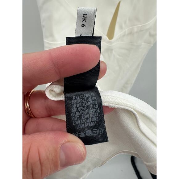 St John White Maxi Sleeveless Dress Cutout Slit Wedding Acetate Viscose Size 0 - Picture 10 of 16